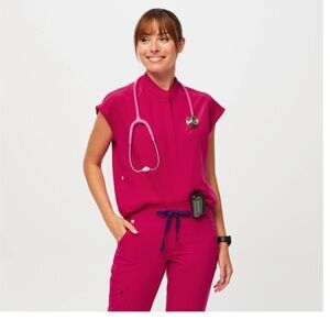 Ultra Rose Rafaela Oversized Scrub Top XL